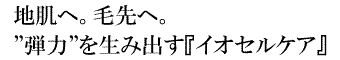 地肌へ。毛先へ。“弾力”を生み出す『イオセルケア』