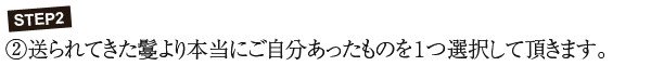 STEP2 ②送られてきた鬘より本当にご自分あったものを１つ選択して頂きます。